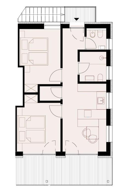 Apartment mit 2 Schlafzimmern und Balkon